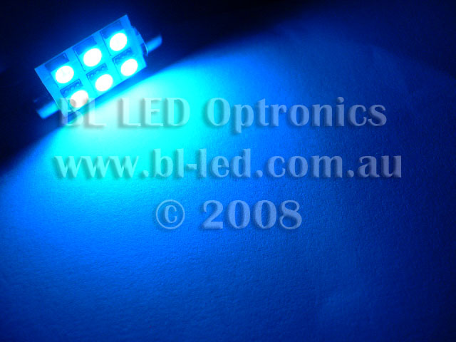 39mm 6-LED SMD (Blue) - Click Image to Close